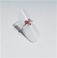 Anello Soprana Donna in Oro giallo FIORE 3 RUBINI - FIORE 3 RUBINI
